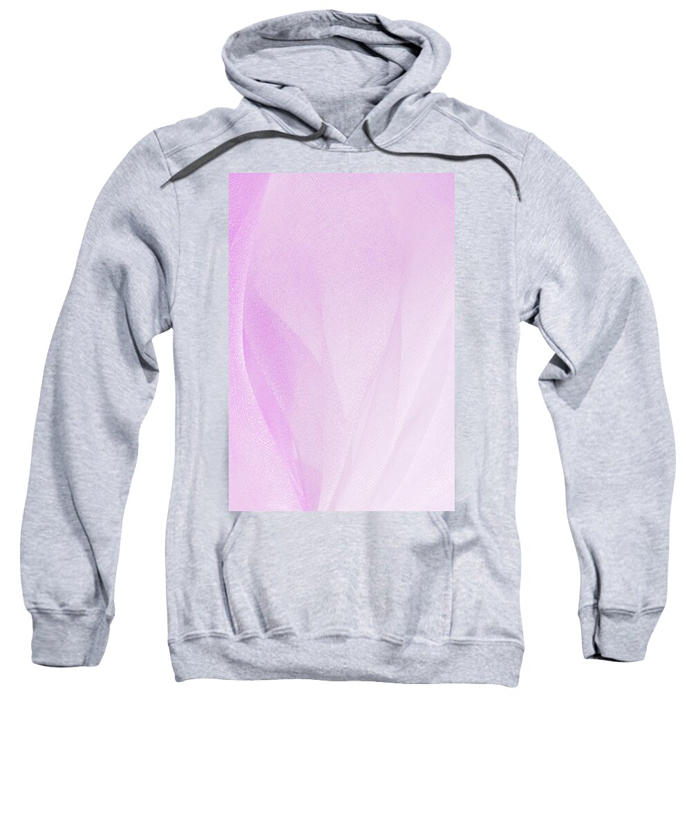 Abstract Sweatshirt featuring the photograph Macro Of Pink Organza Fabric Texture by Severija Kirilovaite