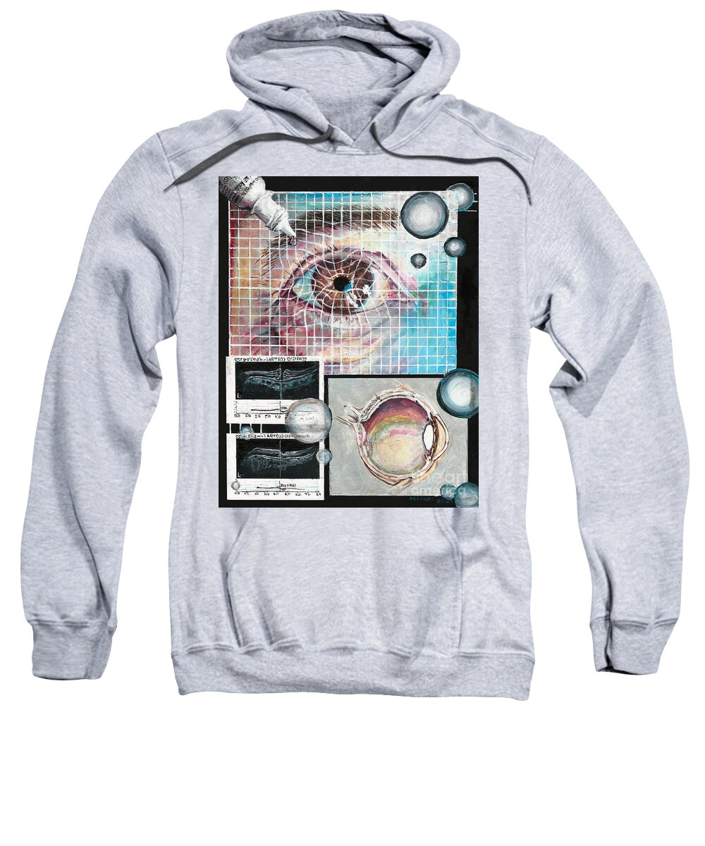 Eye Sweatshirt featuring the painting Macular Hole Repair by Merana Cadorette