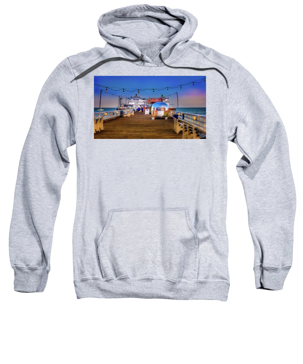 California Sweatshirt featuring the photograph Malibu Farm at Malibu Pier by Dee Potter