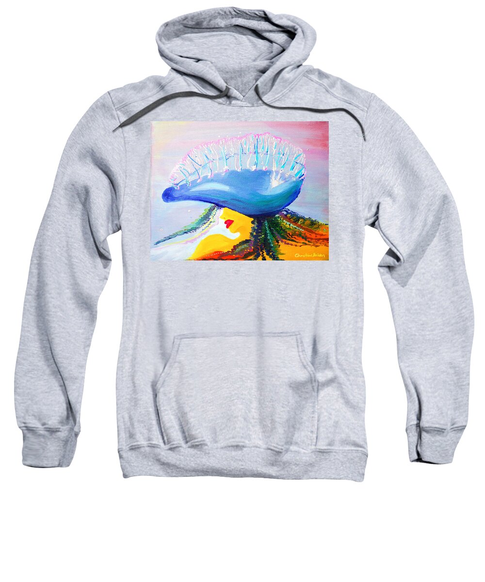 Abstract Sweatshirt featuring the painting Man O' War by Christine Bolden