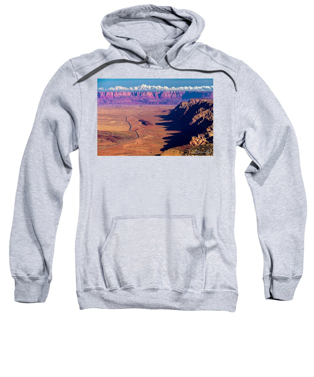 Arizona Grand Canyon Marble Cliffs Colorful Rock Landscape Vermillion Desert Fstop101 Painted Sweatshirt featuring the photograph Marble Canyon and the Vermilion Cliffs by Geno Lee