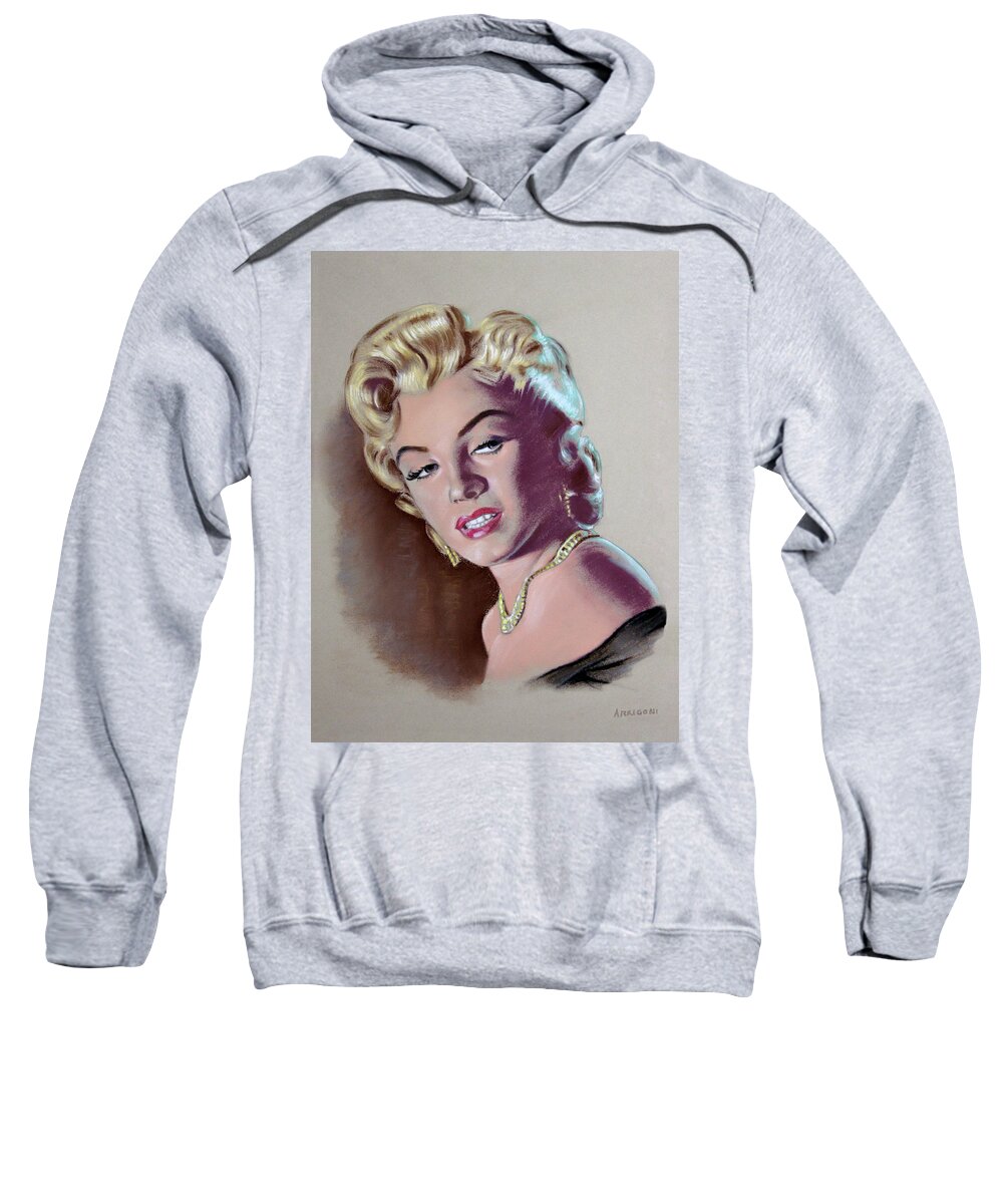 Marilyn Monroe Sweatshirt featuring the painting Marilyn Monroe by David Arrigoni