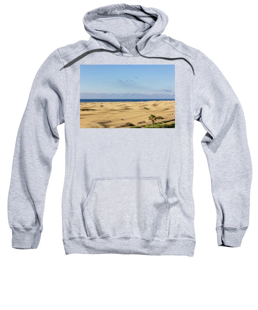 Maspalomas Sweatshirt featuring the photograph Maspalomas Sand Dunes by Josu Ozkaritz