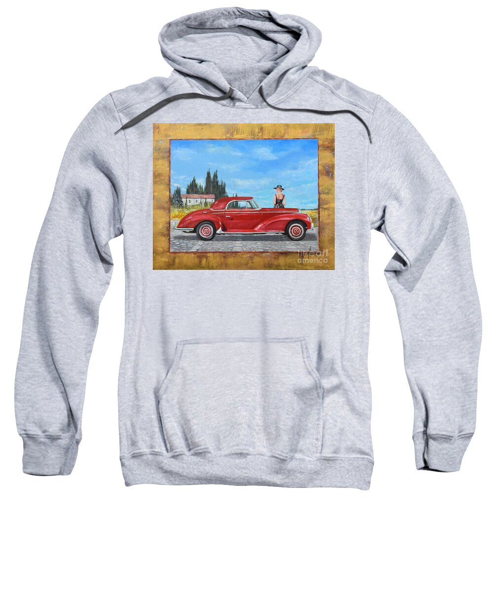 Mercedes-benz 300 Coupe Sweatshirt featuring the painting Mercedes-Benz 300 coupe by Sinisa Saratlic