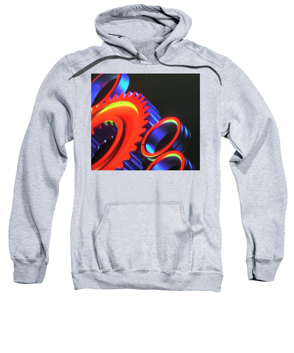Gears Sweatshirt featuring the photograph Metallic Motion by Randall Dill