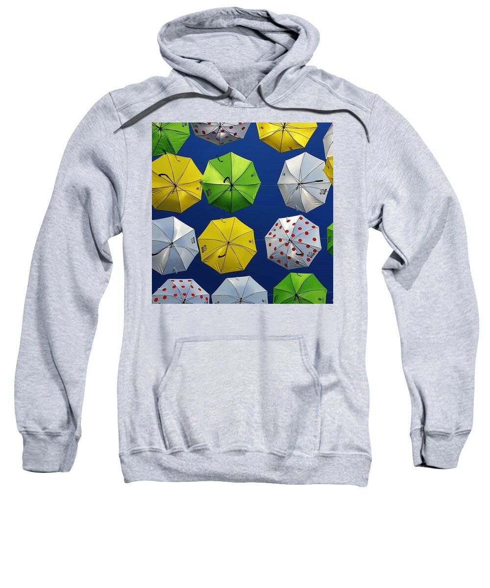 Umbrellas Sweatshirt featuring the photograph Might Rain by Andrea Whitaker