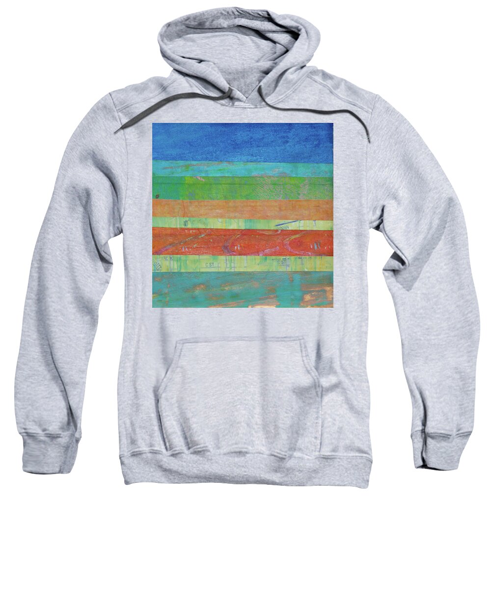 Mixed Media Sweatshirt featuring the mixed media Moments in Time 1 by Julia Malakoff
