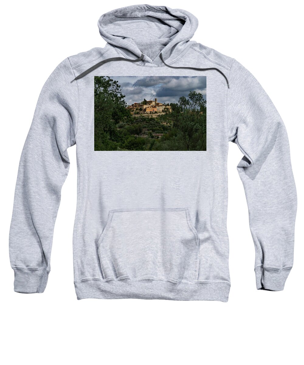 Tuscany Sweatshirt featuring the photograph Montefioralle,Italy by Marian Tagliarino