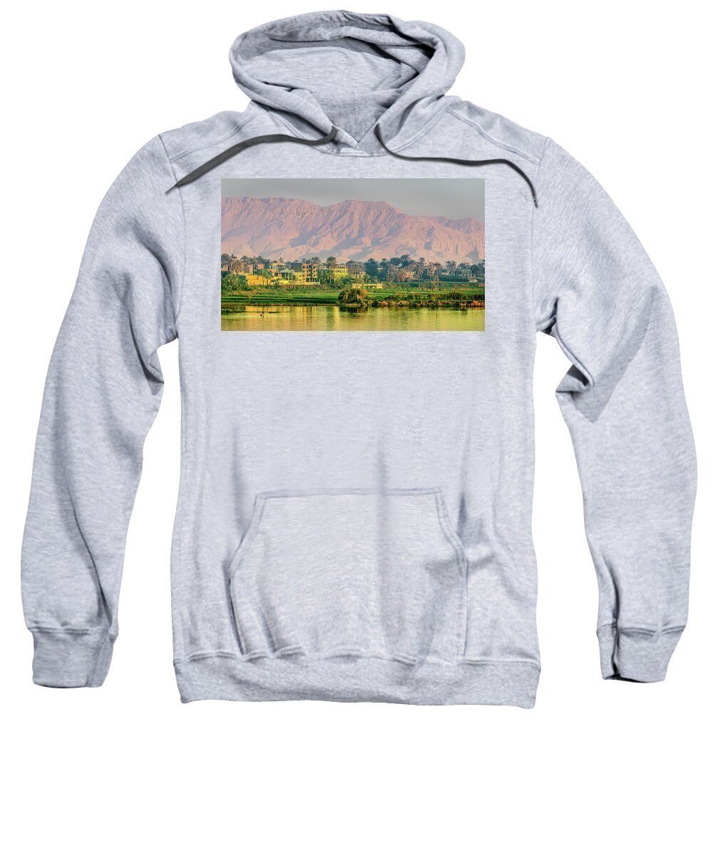 Nature Sweatshirt featuring the photograph Morning Along the Nile by Andrew Matwijec