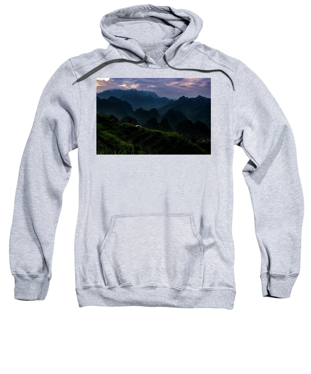 Ha Giang Sweatshirt featuring the photograph Waiting For The Night - Ha Giang Loop Road. Northern Vietnam by Earth And Spirit