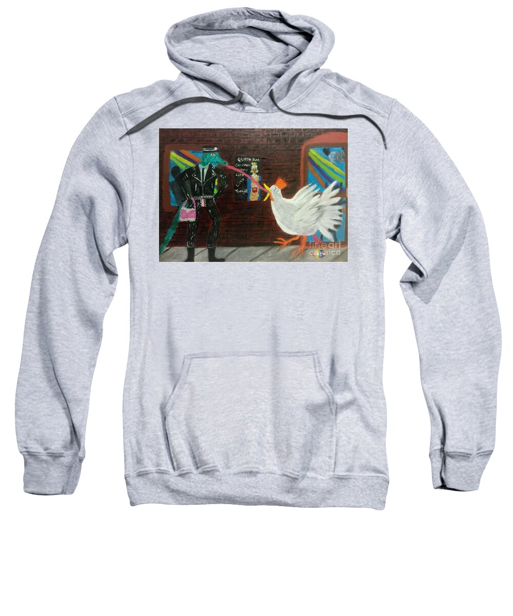 Kiss Sweatshirt featuring the painting My first gay kiss. by David Westwood