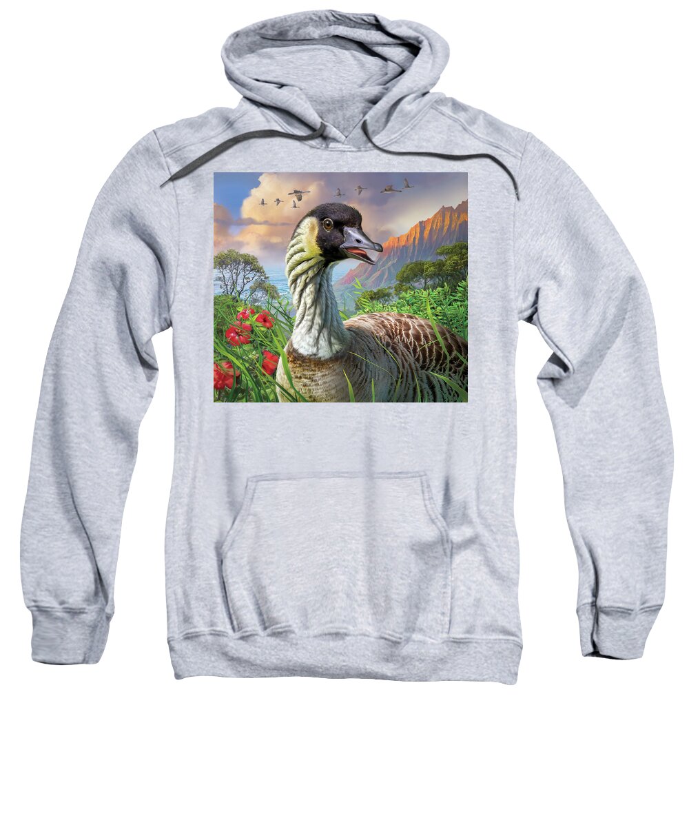 Bird Sweatshirt featuring the digital art Nene by Mark Fredrickson
