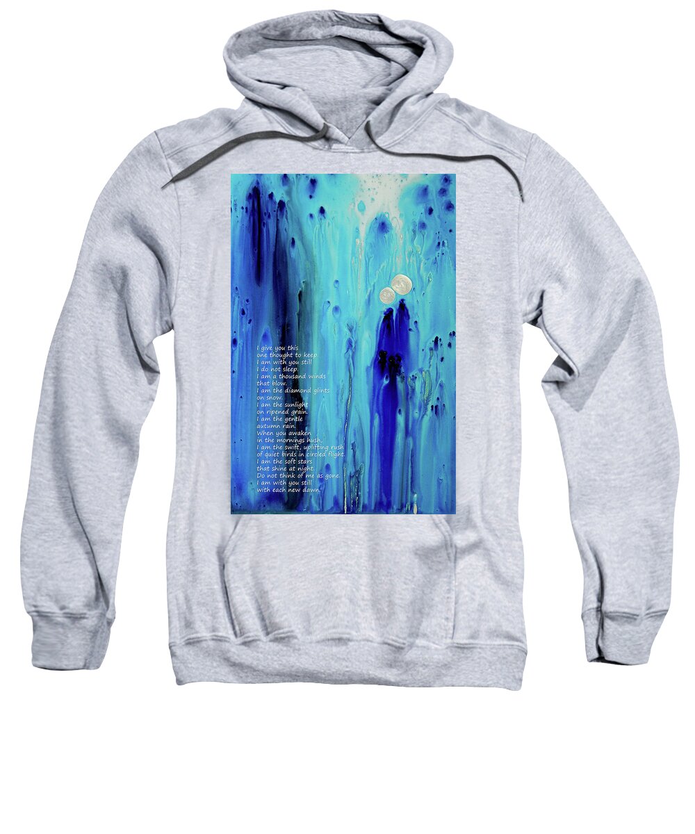 Blue Sweatshirt featuring the painting Never Alone by Sharon Cummings