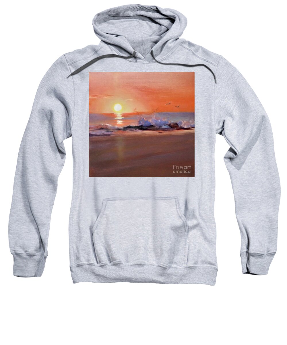 Sunrise Sweatshirt featuring the painting New Day Dawning by Lori Ippolito