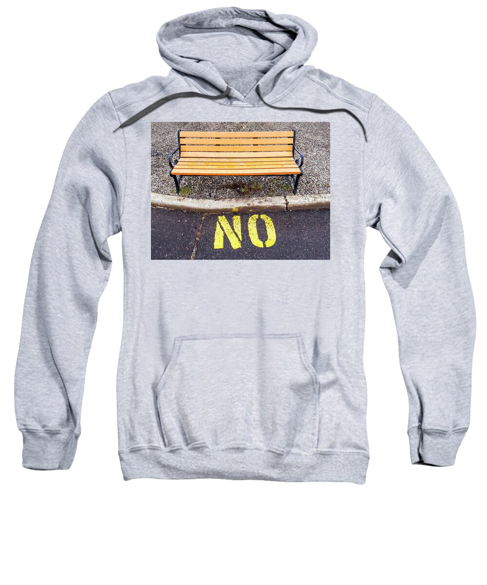 Bench Sweatshirt featuring the photograph NObody Sits Here Anymore by Gary Slawsky
