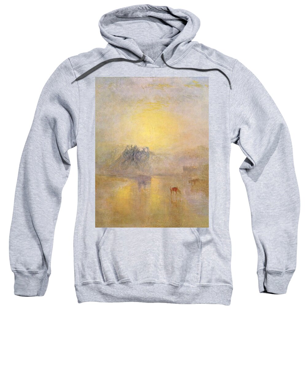 J. M. W. Turner Sweatshirt featuring the painting Norham Castle, Sunrise by William Turner