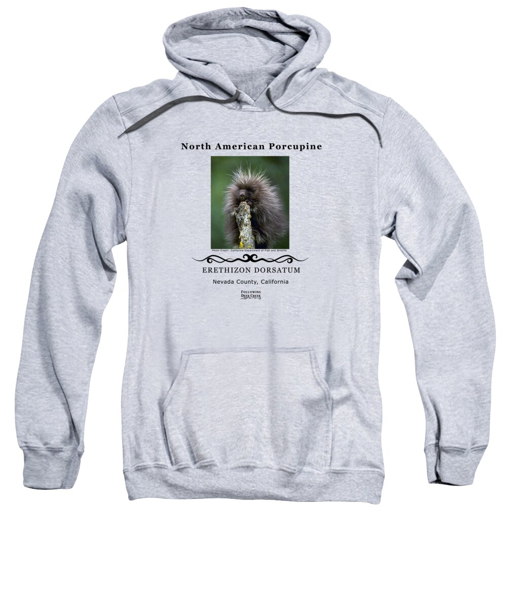 Porcupine Sweatshirt featuring the digital art North American Porcupine by Lisa Redfern