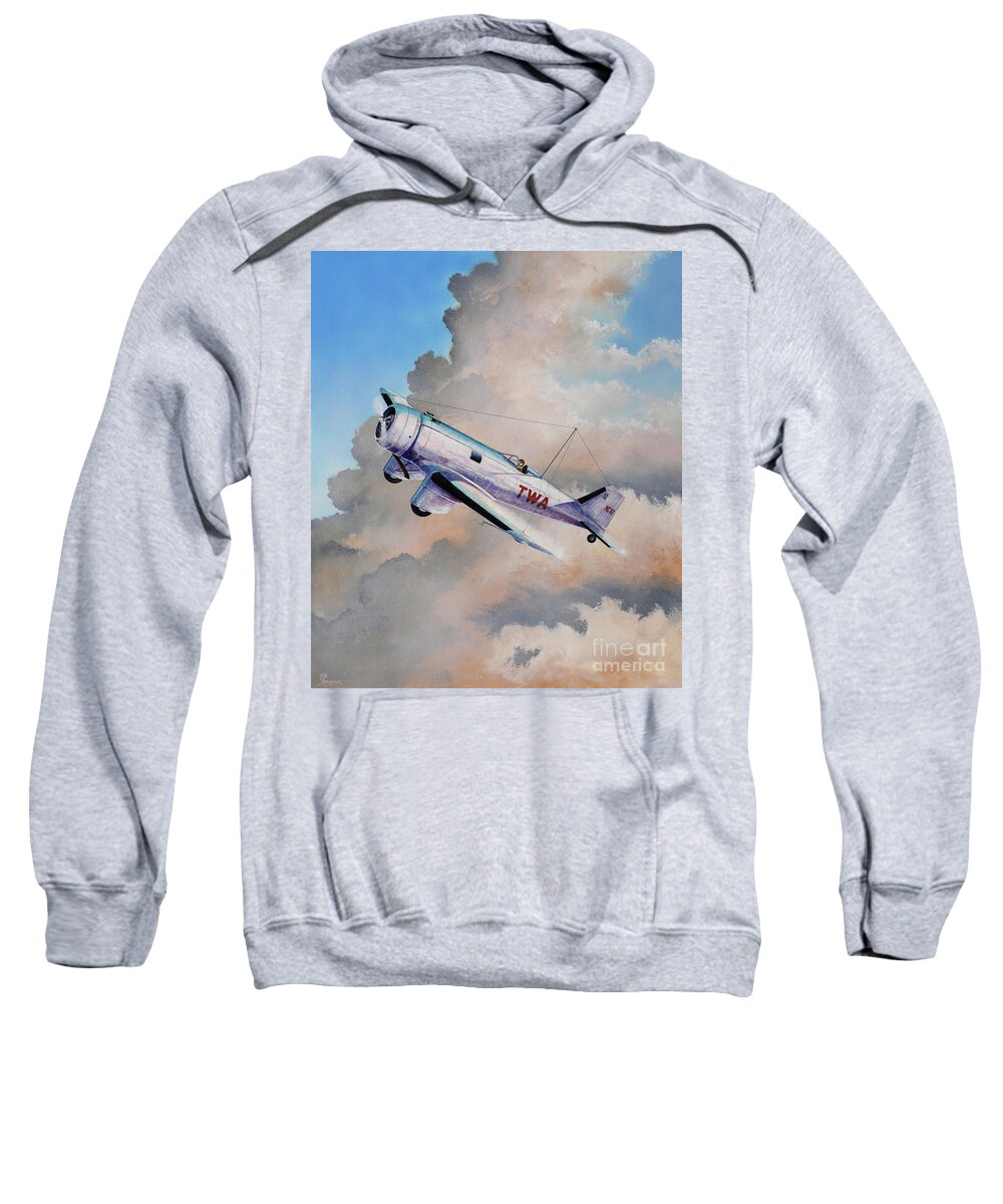 Aviation Sweatshirt featuring the painting Northrop Alpha by Steve Ferguson