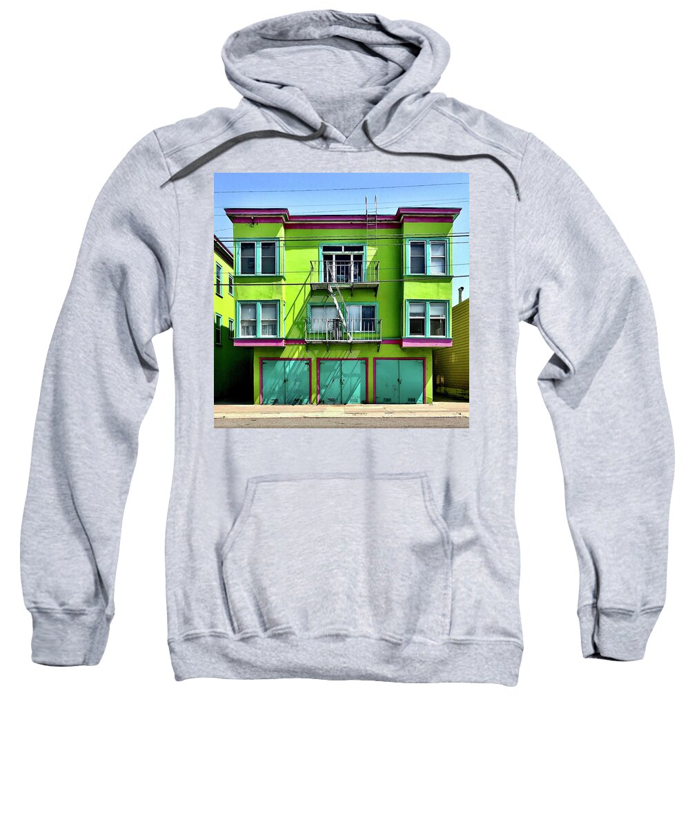  Sweatshirt featuring the photograph Ocean Beach House by Julie Gebhardt