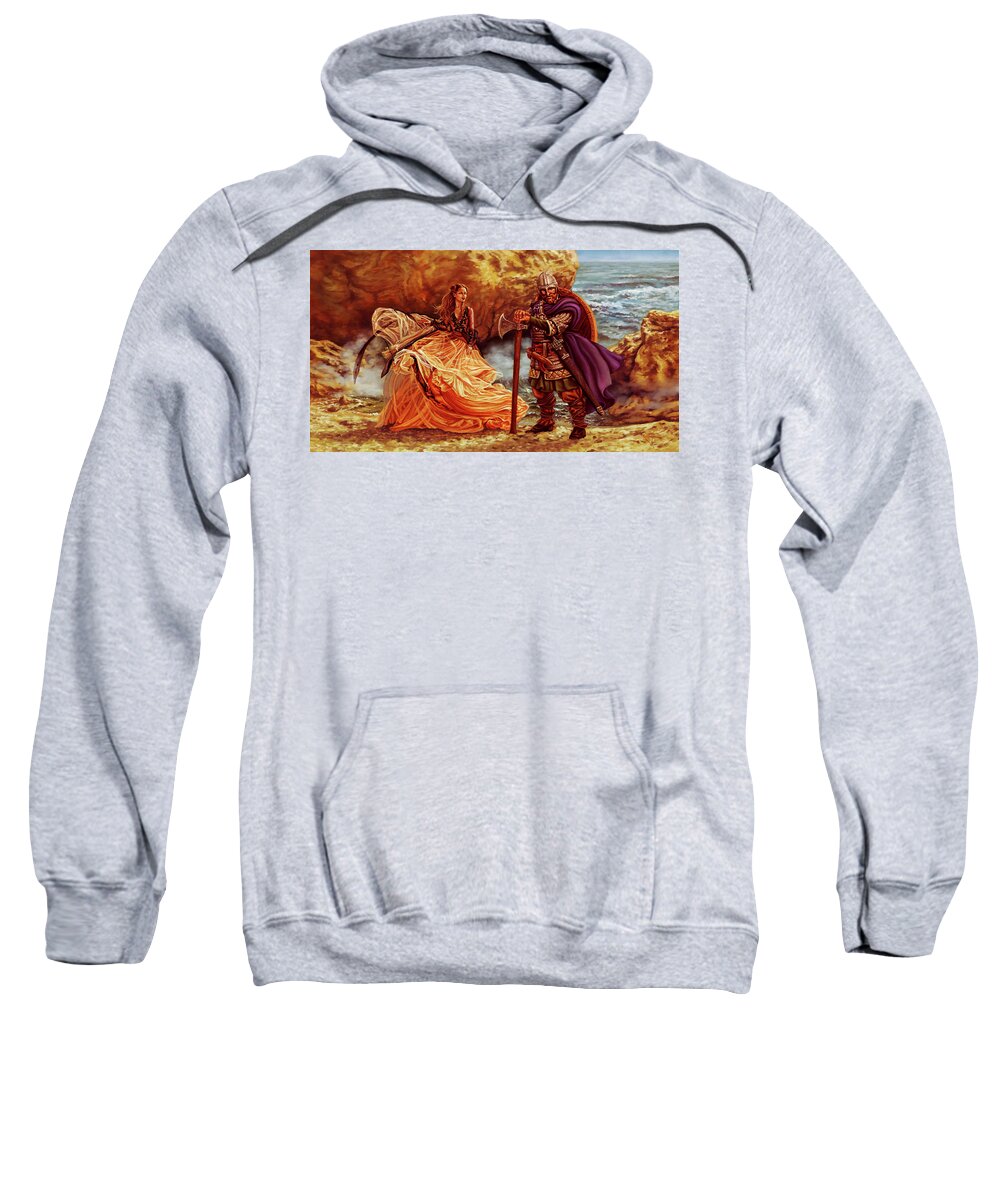  Sweatshirt featuring the painting Off to War by Hans Neuhart