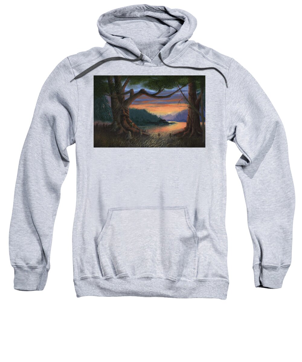 Fantasy Art Sweatshirt featuring the painting Old Friends by Sean Seal