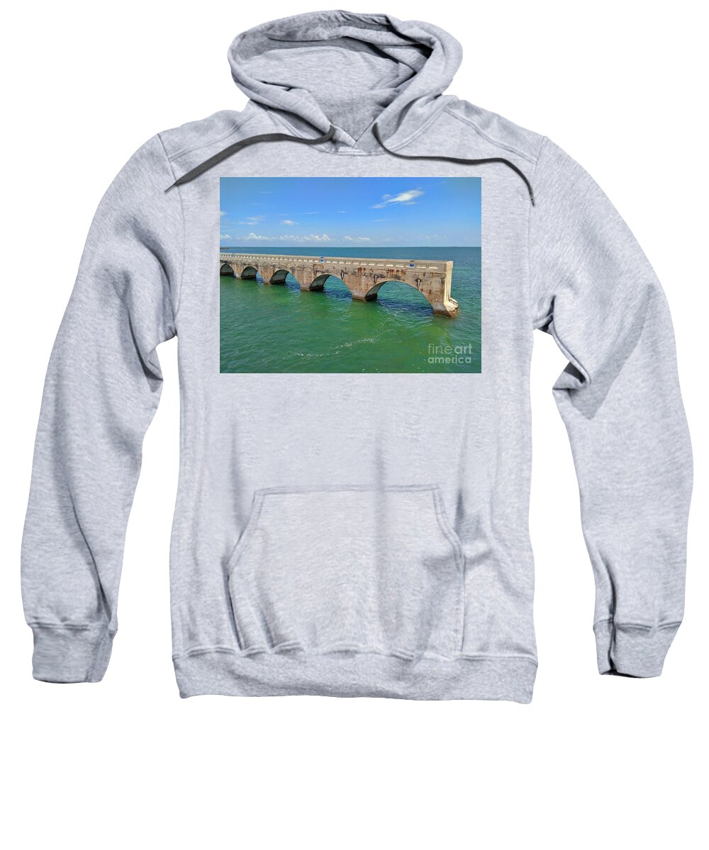 Bridge Sweatshirt featuring the photograph Old Seven Mile Bridge One Part by Claudia Zahnd-Prezioso