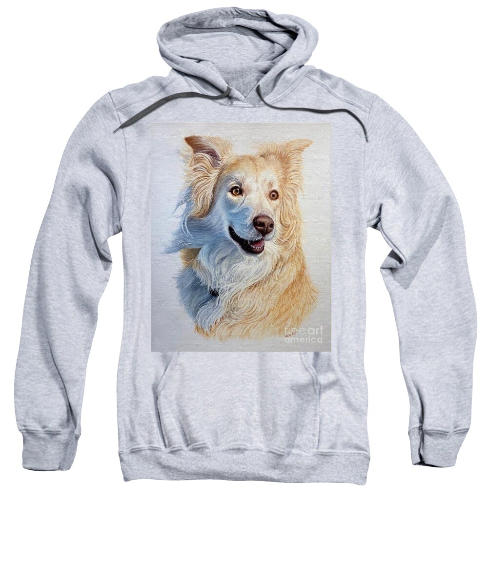 Dog Sweatshirt featuring the painting Ollie by Mike Ivey