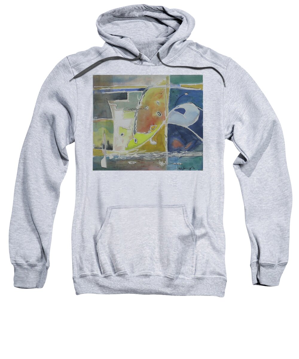 Abstract Sweatshirt featuring the painting On the Waterfront by Douglas Jerving