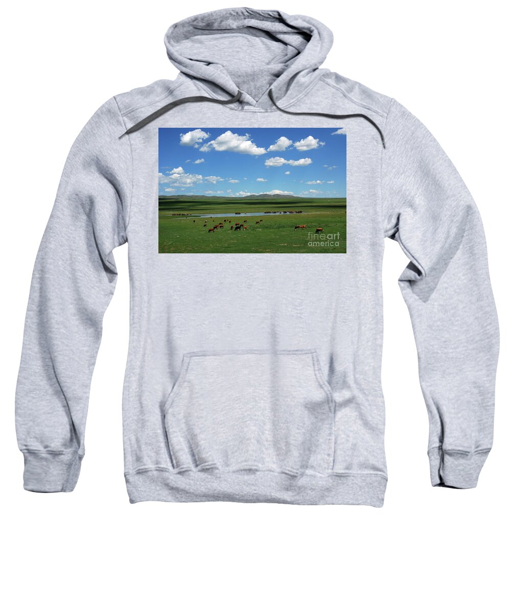 One Day Countryside Sweatshirt featuring the photograph One day Countryside by Elbegzaya Lkhagvasuren