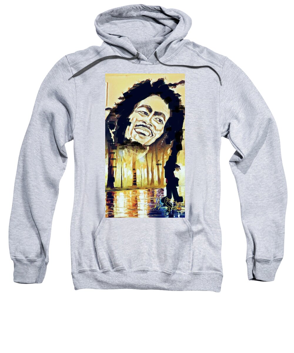  Sweatshirt featuring the painting One Love 2.0 by Angie ONeal