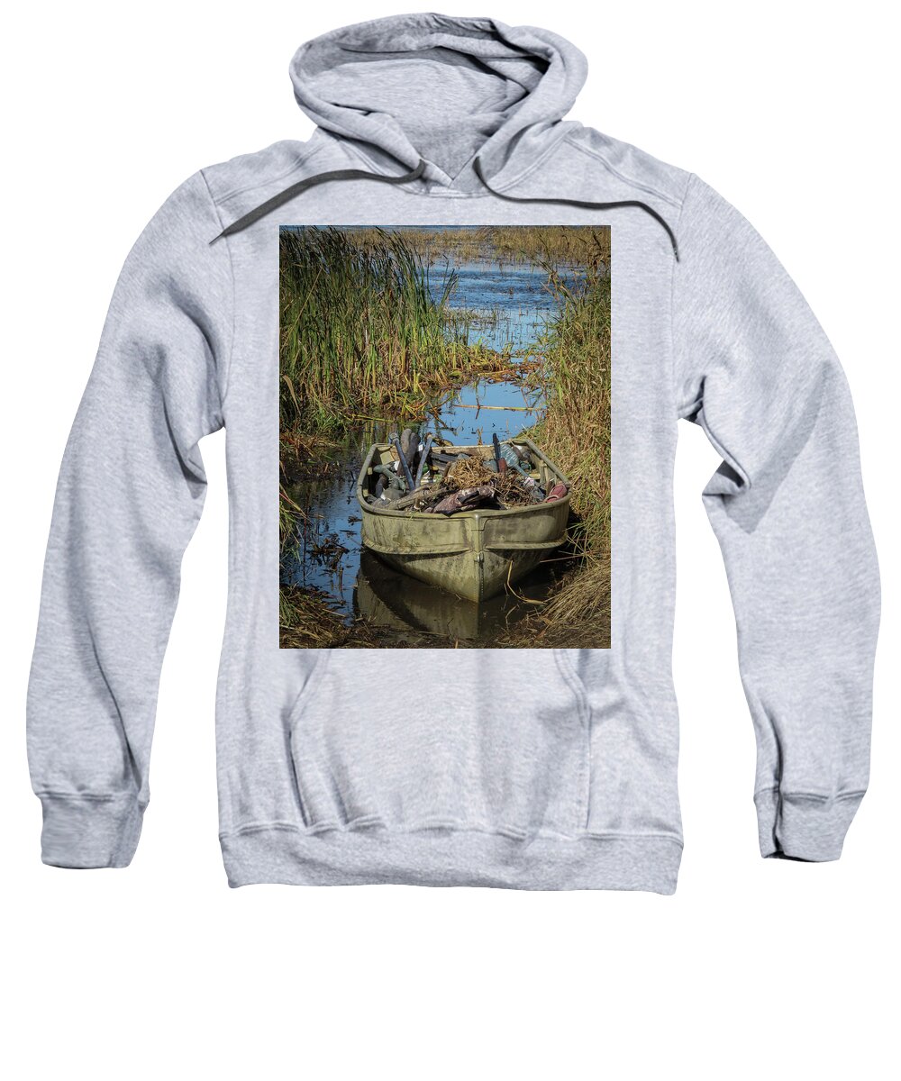 Boat Sweatshirt featuring the photograph Opening Day Hunting Boat by Patti Deters