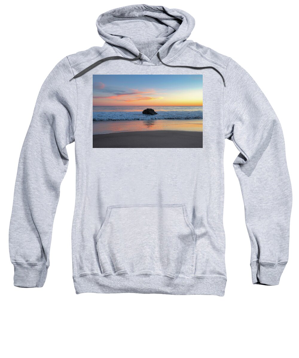 Coastal Sunset Sweatshirt featuring the photograph Orange Pink Sky After Sunset by Matthew DeGrushe