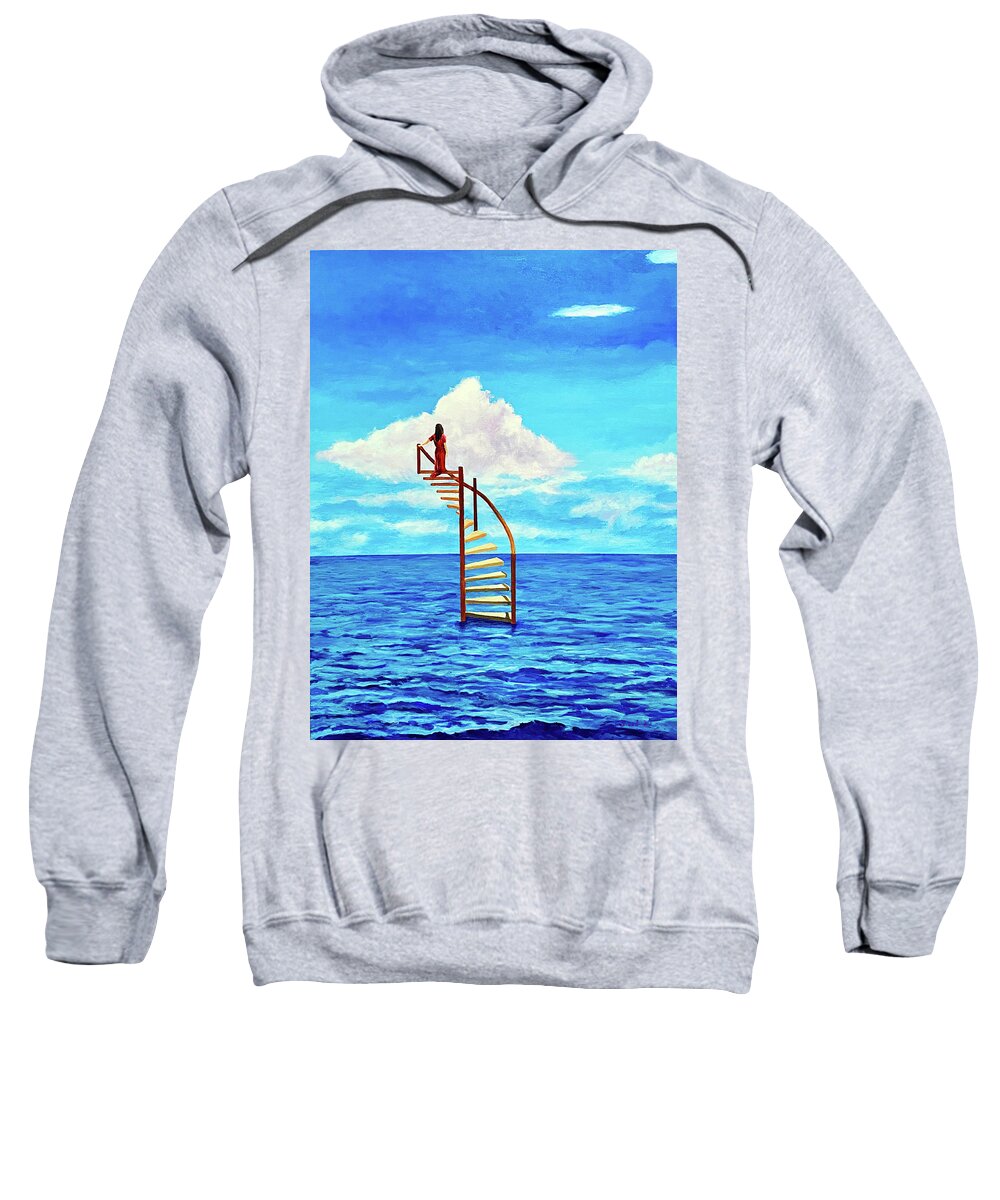Blue Skies Sweatshirt featuring the painting Out Of The Blue by Thomas Blood