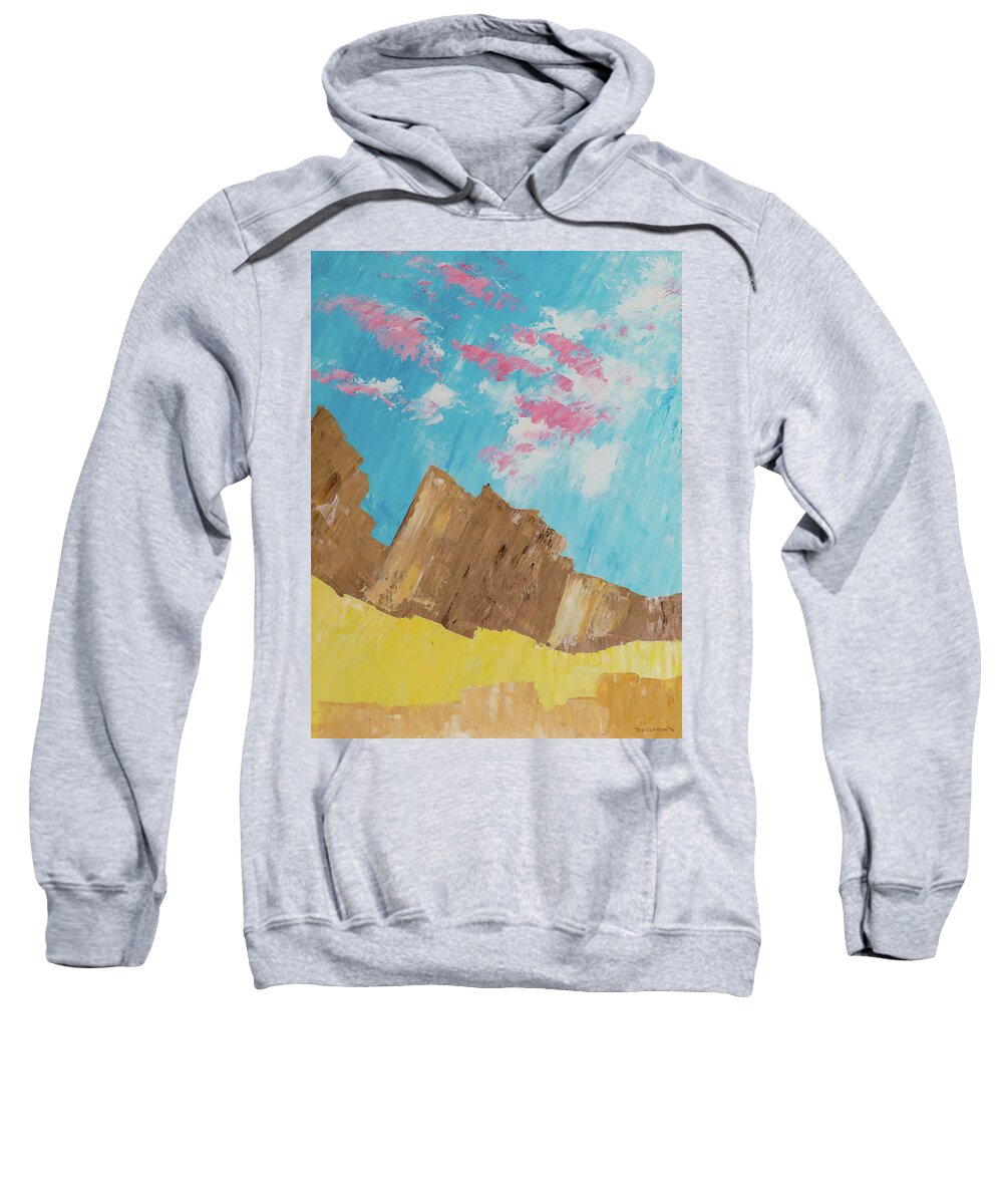 Mountains Sweatshirt featuring the painting Outcroppings Somewhere by Ted Clifton