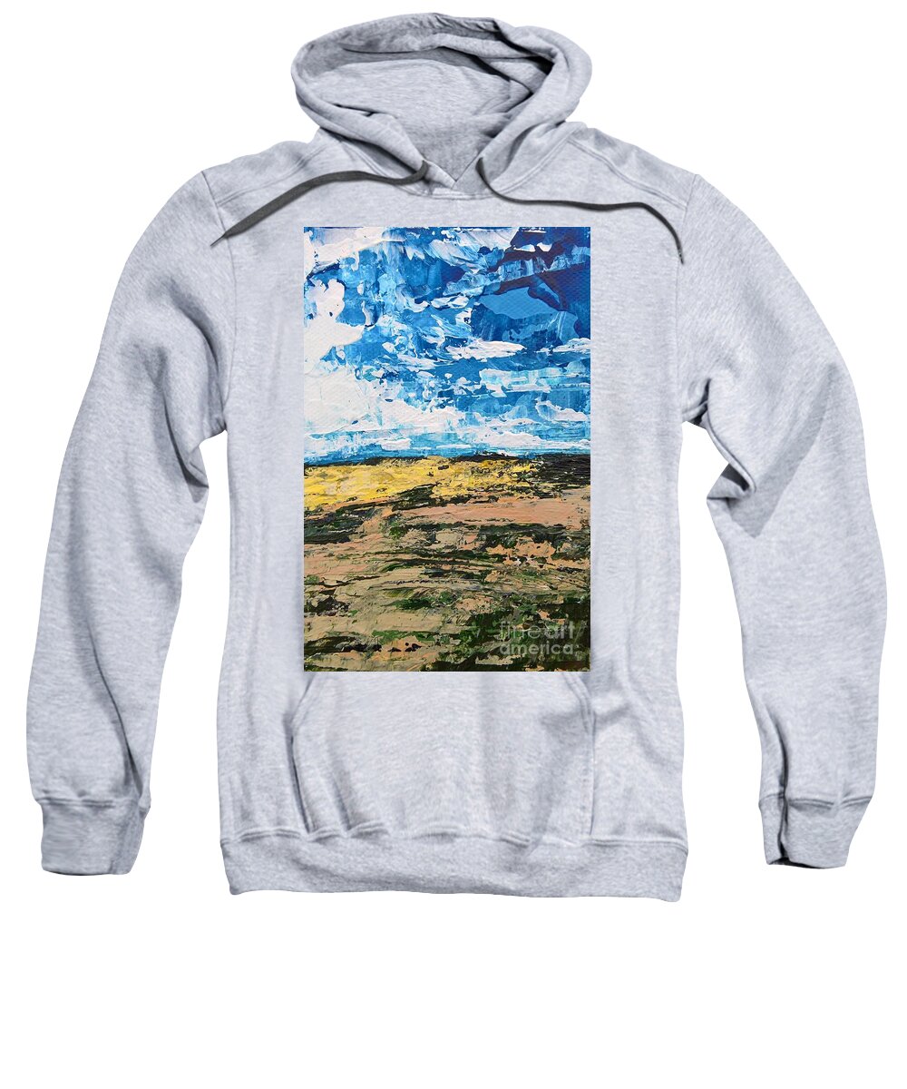 Original Acrylic Painting Sweatshirt featuring the painting Oval Beach Dunes by Lisa Dionne
