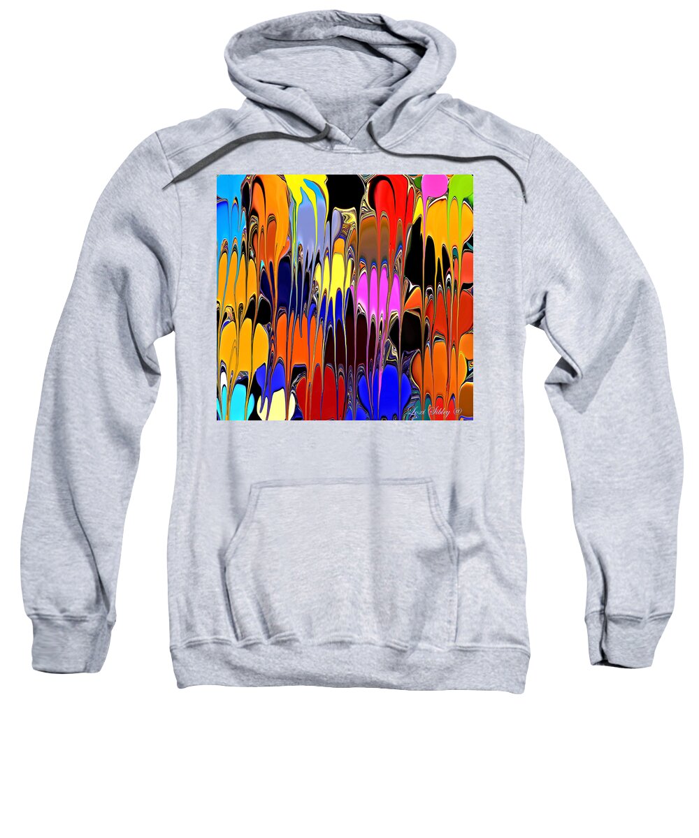 Colorful Sweatshirt featuring the digital art Over Flowing Colors by Loxi Sibley