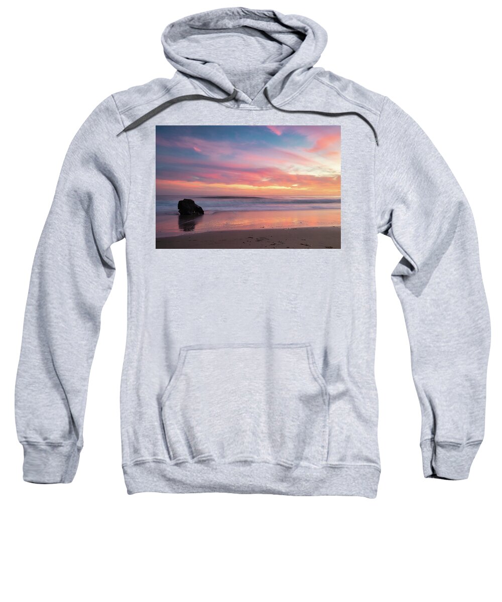 Malibu Sunset Sweatshirt featuring the photograph Painted Sunset Sky in Malibu by Matthew DeGrushe