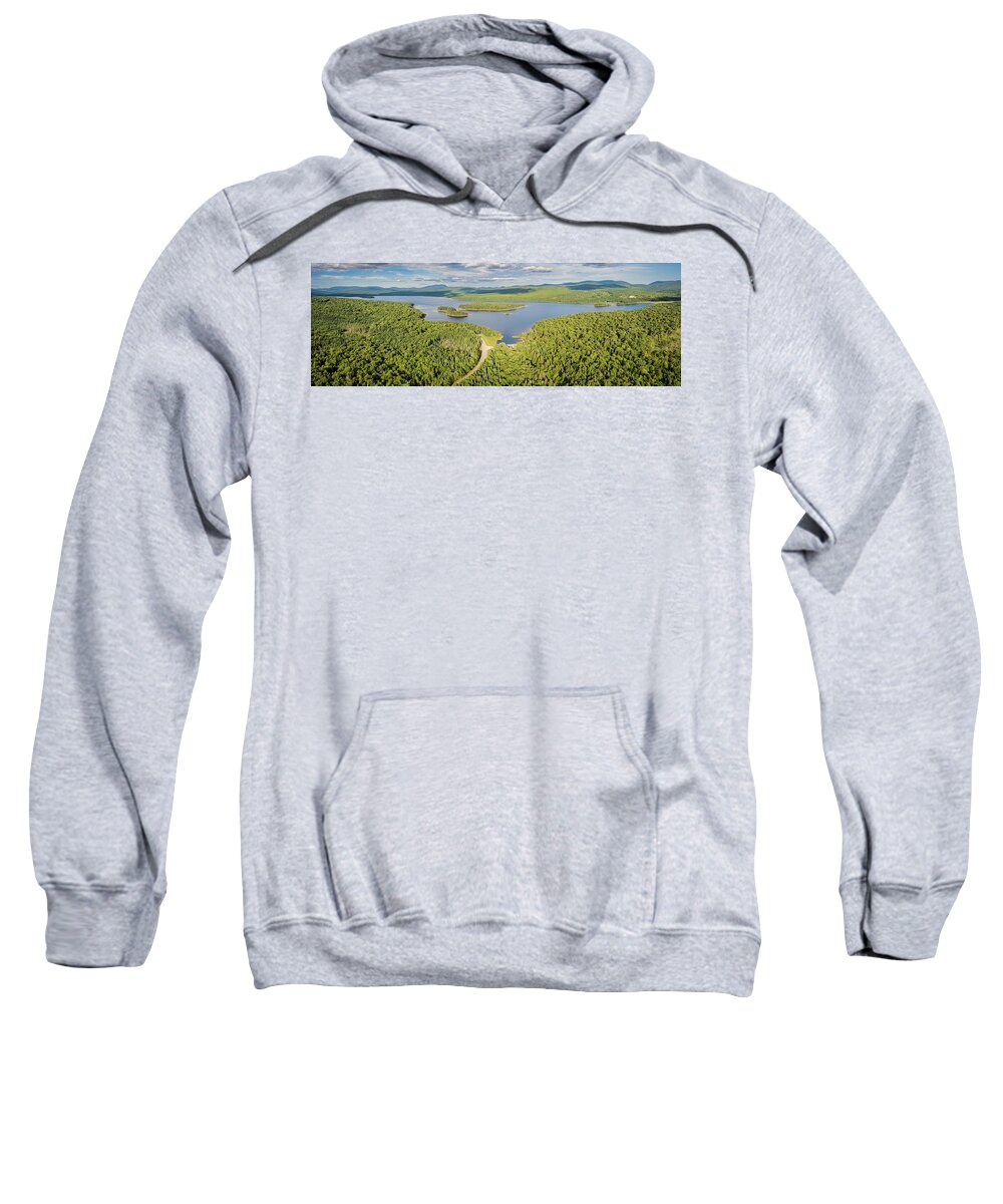 Landscape Sweatshirt featuring the photograph Paorama View of Second Connecticut Lake - Pittsburg, New Hampshire by John Rowe
