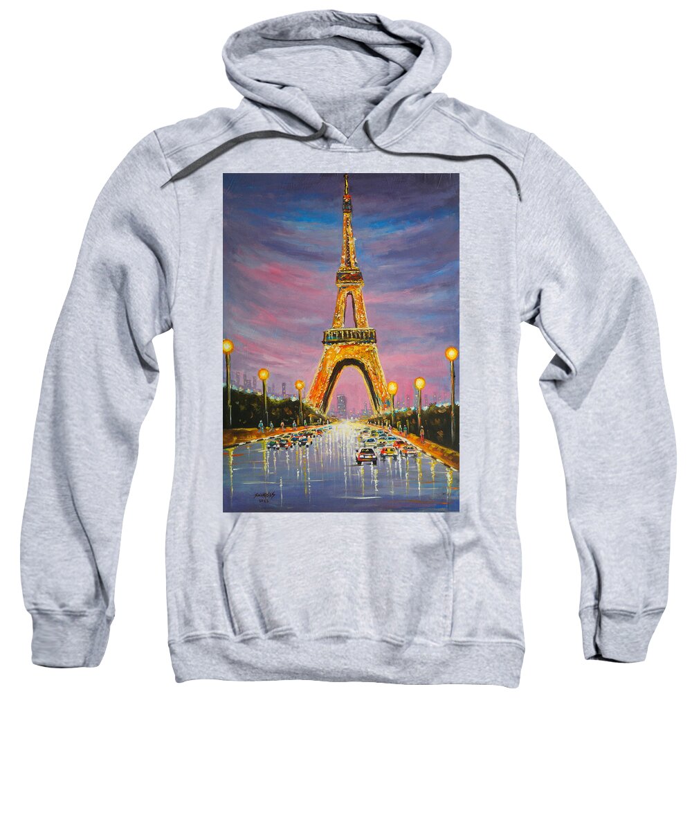 Living Room Sweatshirt featuring the painting Paris of my Dreams by Olaoluwa Smith