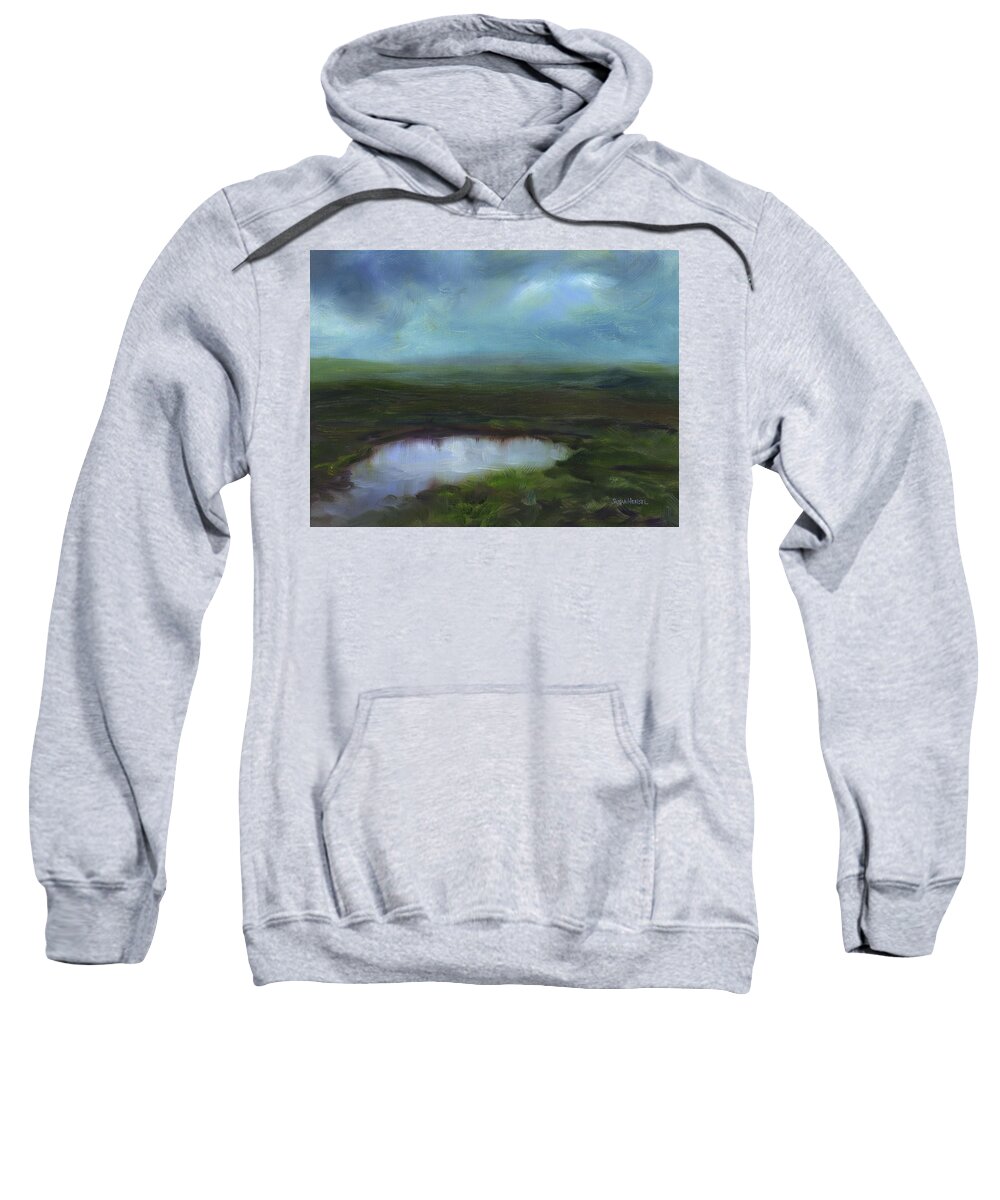 Land Scape Sweatshirt featuring the painting Passing Storms by Susan Hensel