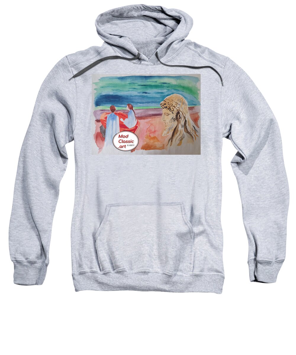 Masterpiece Paintings Sweatshirt featuring the painting Past and Future ModClassic Art by Enrico Garff