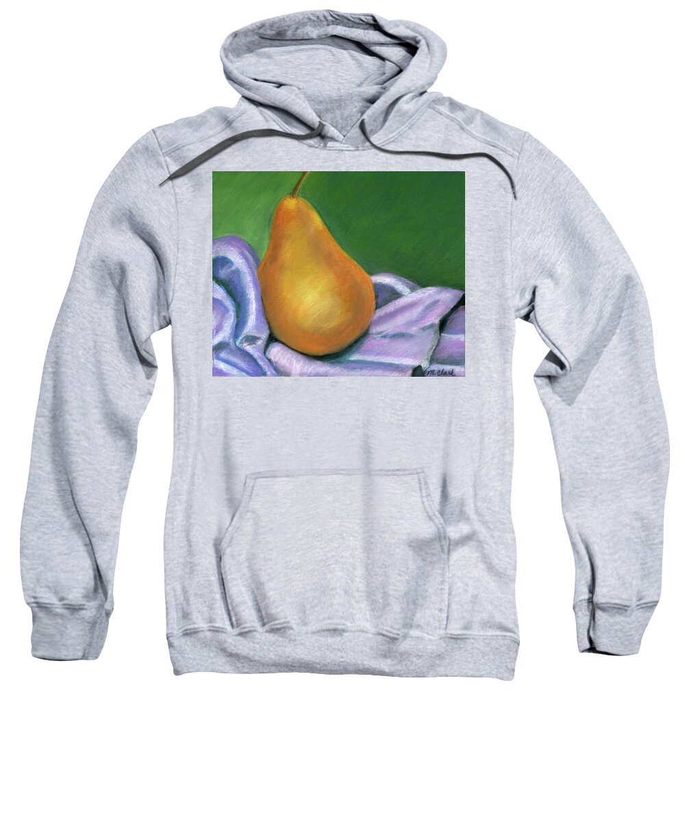 Still Life Sweatshirt featuring the pastel Pear in Repose by MaryJo Clark