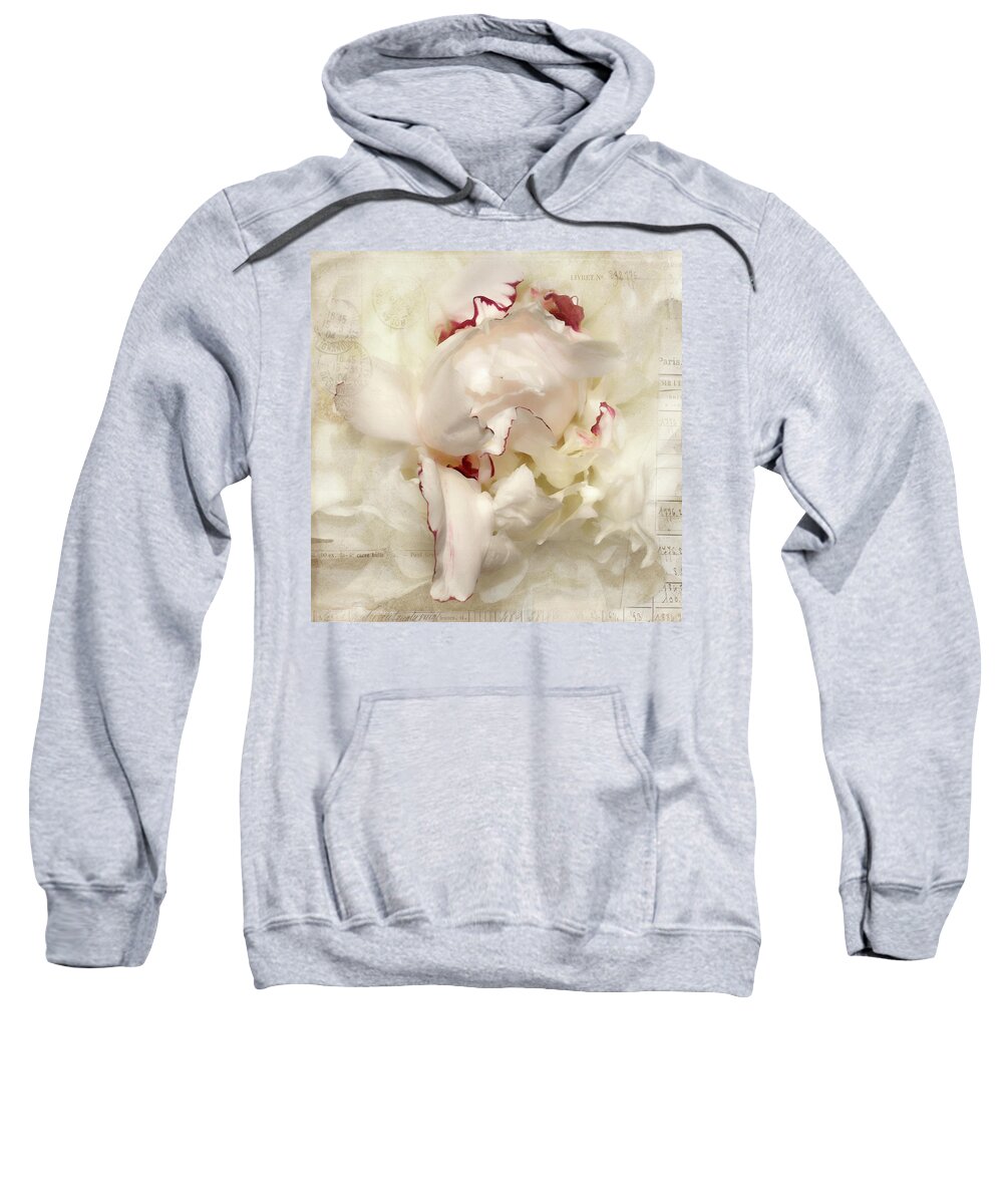 Flower Sweatshirt featuring the photograph Peony - French Papers by Karen Lynch