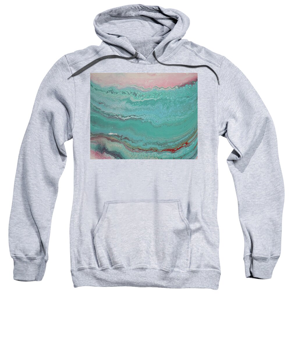 Pour Sweatshirt featuring the mixed media Pink Sea by Aimee Bruno