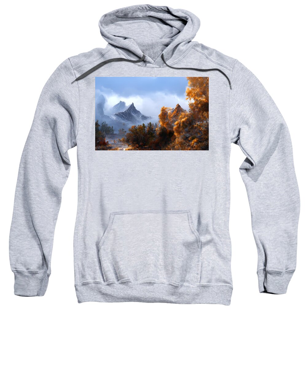 Digital Sweatshirt featuring the digital art Pointed Peaks by Beverly Read