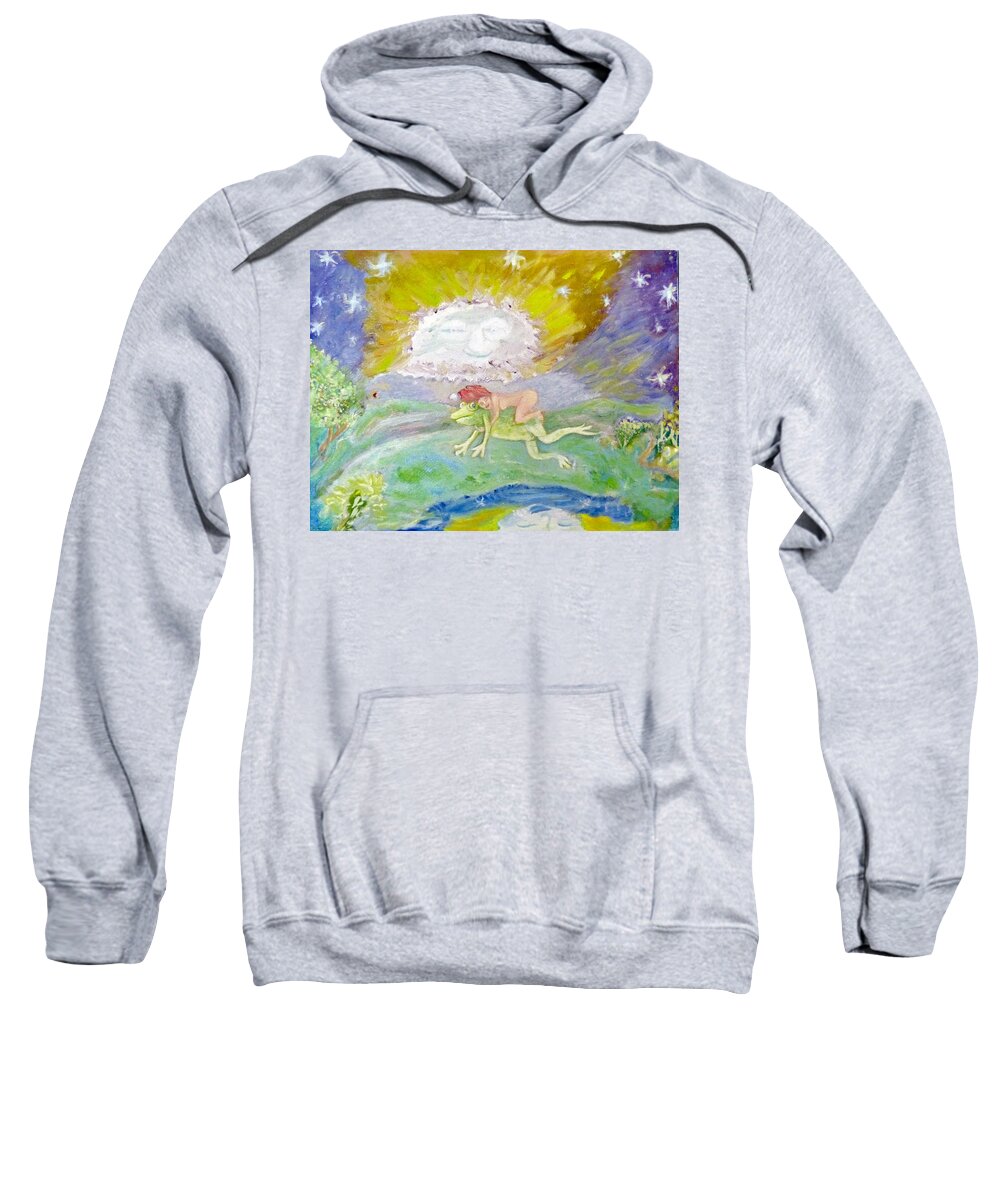 Pomeranian Meadows Sweatshirt featuring the painting Pomeranian meadows by Elzbieta Goszczycka