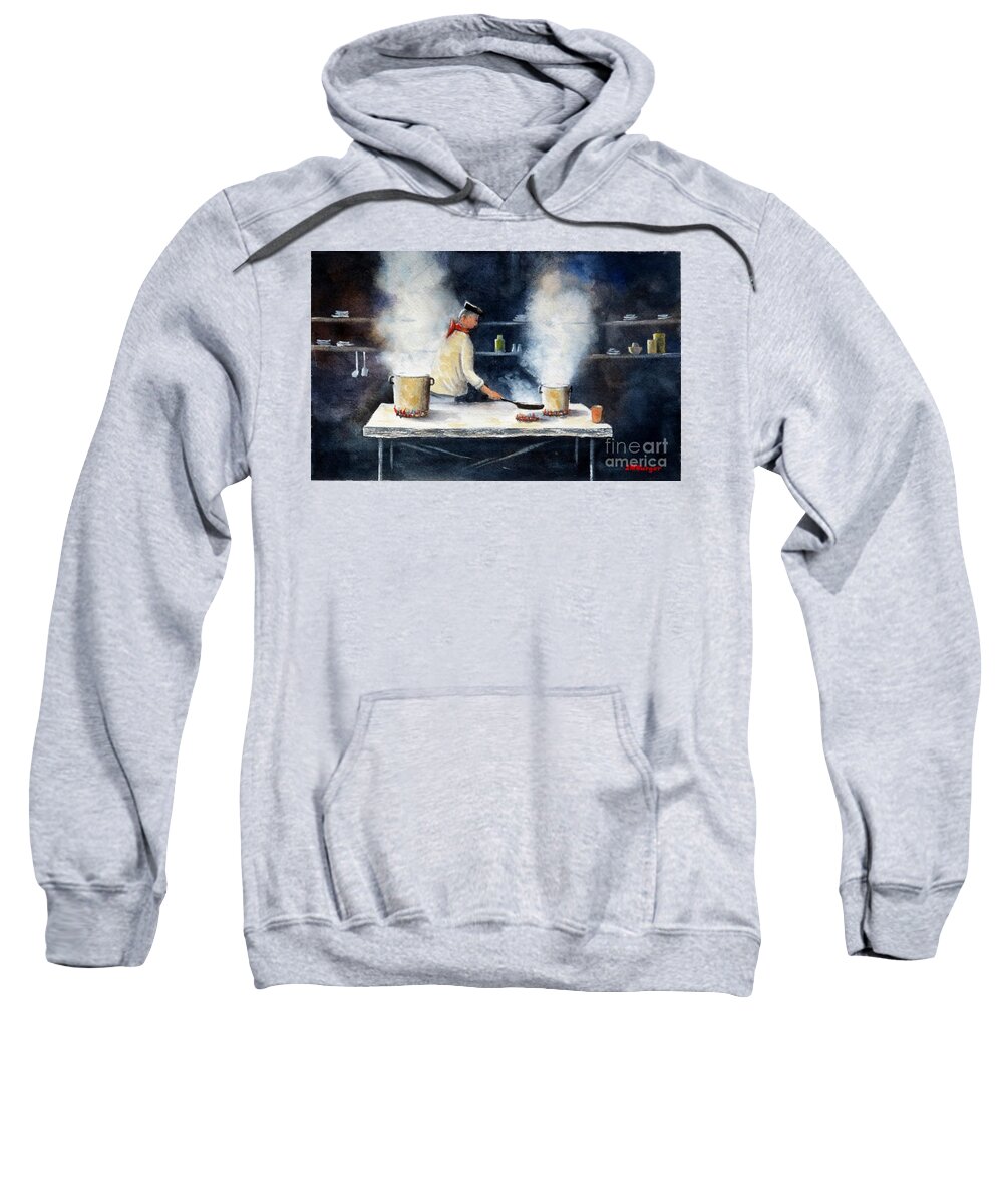Cook Sweatshirt featuring the painting Pots and Pans by Joseph Burger