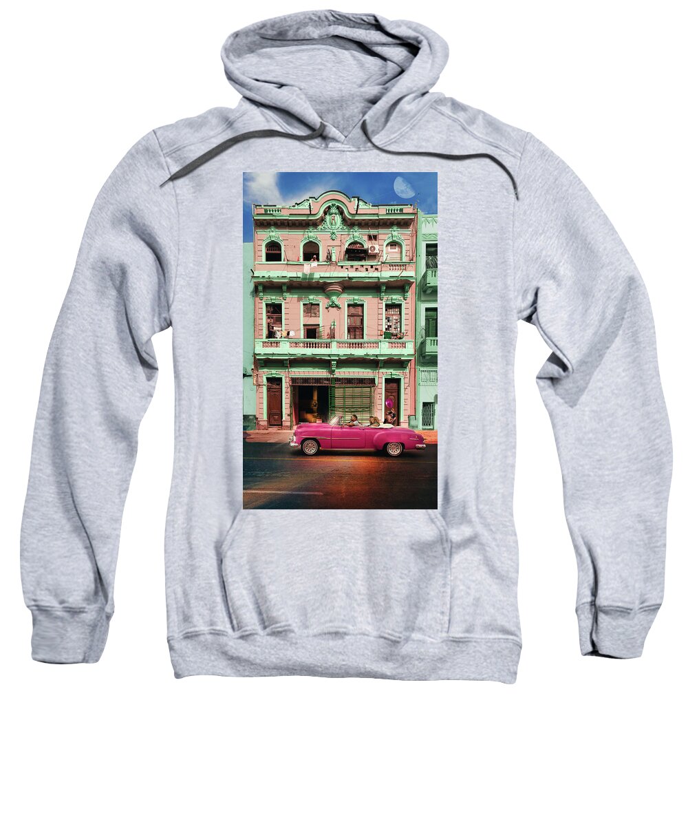Car Sweatshirt featuring the photograph Pretty in Pink and Green by Micah Offman
