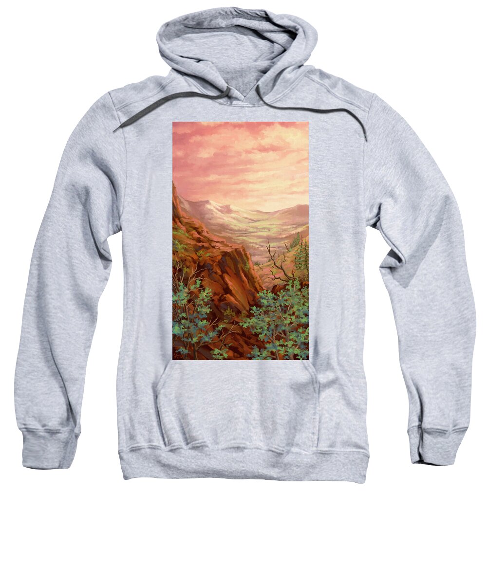 Landscape Sweatshirt featuring the painting Promised land by Hans Neuhart
