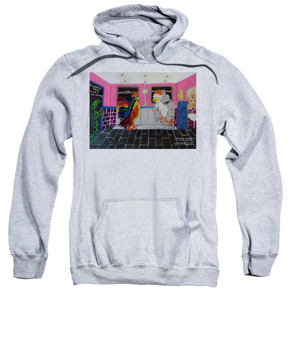 Lgbtq Sweatshirt featuring the painting Queens bar sweatbox rules by David Westwood